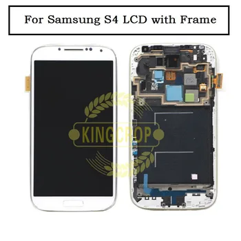 i337 i9505 i9500 i545 m919 LCD за Samsung S4 LCD екран дигитайзер с рамка събрание AAA мобилен телефон бял черен син + инструменти