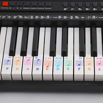Прозрачен пиано клавиатура стикери 88 ключ разглобяема музика Decal бележки електронни пиано пиано спектър стикер символ