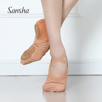 Sansha Adult Ballet Shoes 4-way Stretch Mesh 3 Split-sole Design Ballet Slippers Pink Black Dance Shoes NO.357M/NO.357X