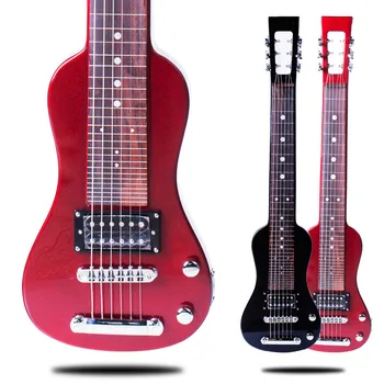 Червен / Черен Гланц Хавай електрическа китара черна скут стомана китара мини 6 струни Хавайска китара двуцветна БЕЗПЛАТНА ДОСТАВКА