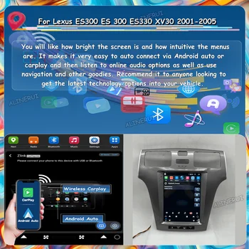 Car Wireless Carplay Android екран за Lexus ES300 ES 300 ES330 XV30 2001-2005 Bluetooth радио централен мултимедиен плейър 1 Din