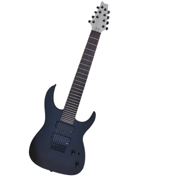 8 струни матово черна електрическа китара с EMG пикапи, фиксиран мост, оферта персонализиране