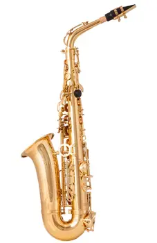 Aisiweier Eb Alto саксофон ново пристигане месингов златен лак музикален инструмент E-плосък саксофон с аксесоари за калъфи