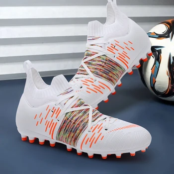 Unisex Cleats MG футболни обувки на открито тренировъчни ботуши маратонки дълги шипове футболни обувки TF Turf футзал