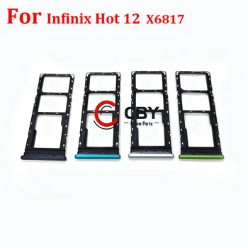 За Infinix Hot 12 X6817 12i X665 Hot 20 4G X6826 5G X666 X666B Държач за четец на SIM карти Адаптер за слот за тава за SIM карти