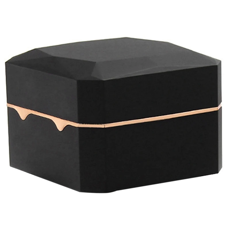 2X Кутия за часовници с осмоъгълен златен ръб със светлина, кутия за съхранение на часовници, кутия за гледане, кутия за гледане