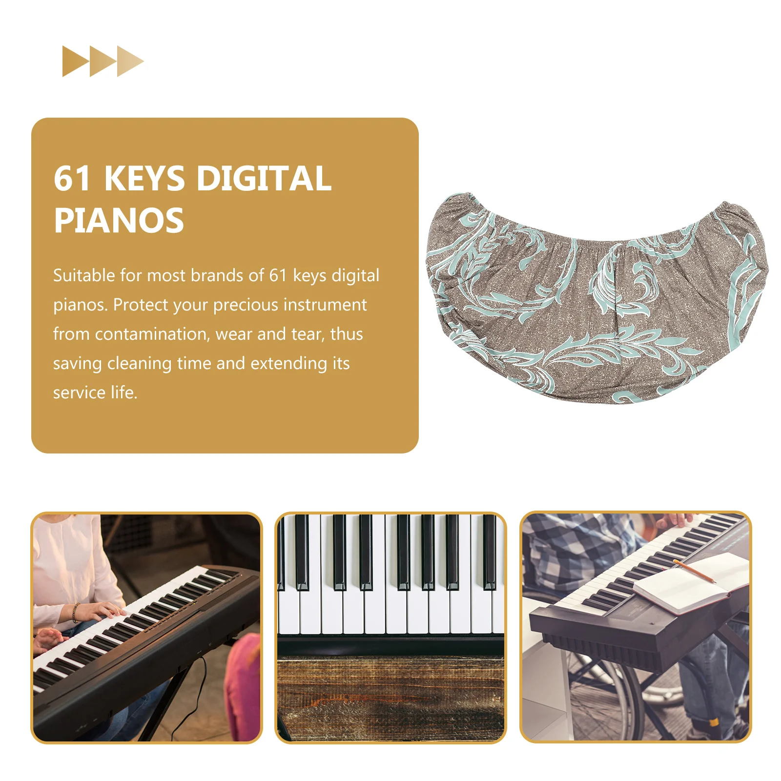 61 Key Piano Cover Аксесоар Защитен протектор против надраскване Клавиатура Еластична анти-прах декоративна електронна издръжлива цифрова