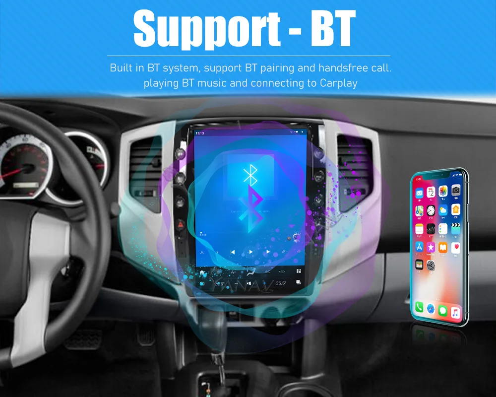 Android 11 Автомобилно радио за Toyota Tacoma 2005-2015 Мултимедиен видео аудио плейър GPS навигация Автоматично стерео глава единица Carplay 2Din