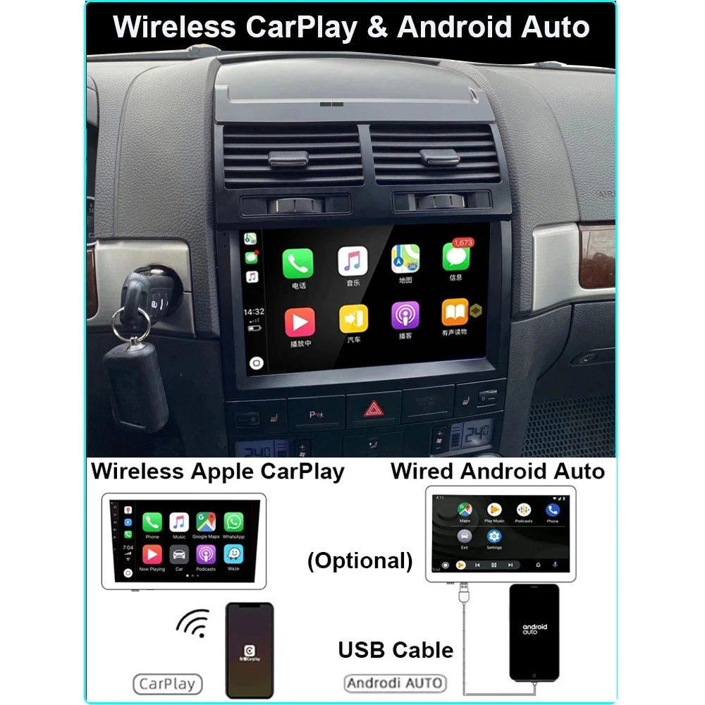Android 13 Автомобилен стерео мултимедиен плейър за Volkswagen Touareg GP 2002 - 2010 Автомобилно радио Navitei GPS навигация BT WIFI DVD