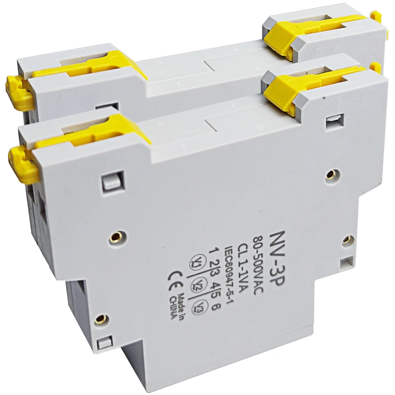 Din Rail Voltage Meter AC 80-500V Единична трифазна модулна волтметър индикатор LED цифров дисплей детектор NV-1P NV-3P