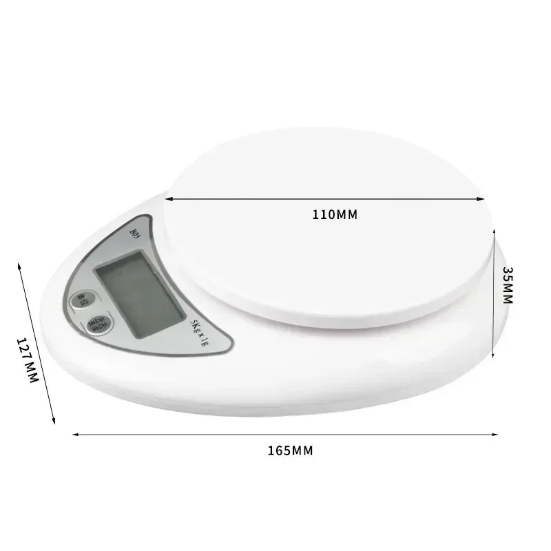  LED храна електронен цифров кухненски баланс 5kg / 1g преносима пощенска измервателна везна везни
