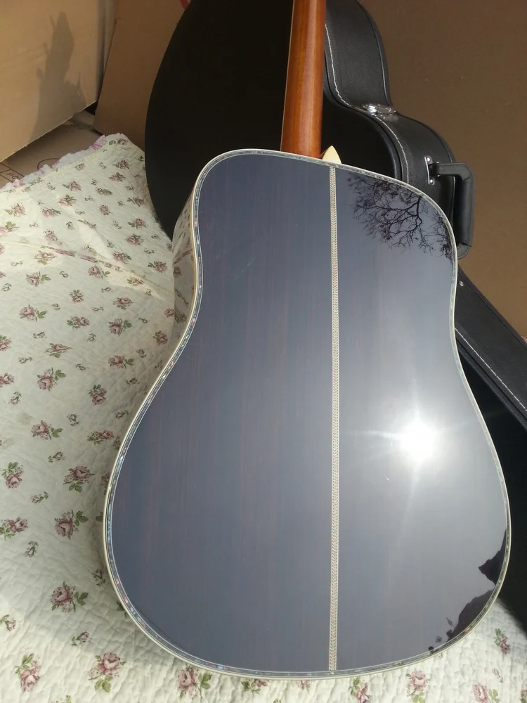 sunburst акустична китара залез акустична електрическа китара кръгло тяло D класическа акустична китара твърд връх