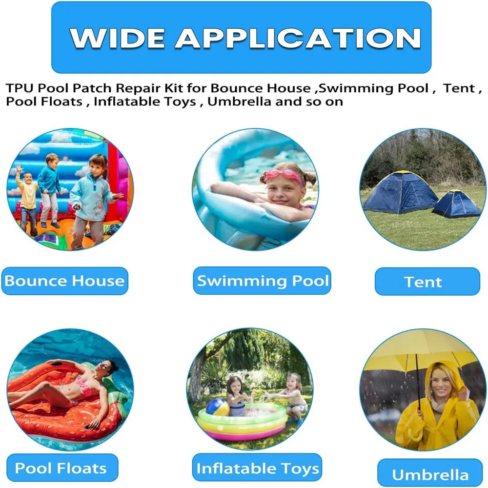 TPU ремонт кръпка комплект за въздушен матрак плувен басейн скача къща палатка платно балдахин басейн плувки тръби въздушно легло надуваеми играчки