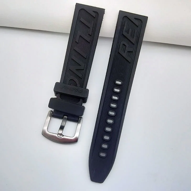 Аксесоари за часовници Щифт ключалка Лента за часовник за часовник Breitling Navitimer Avenger черен силиконов каучук 22mm 24mm маншет