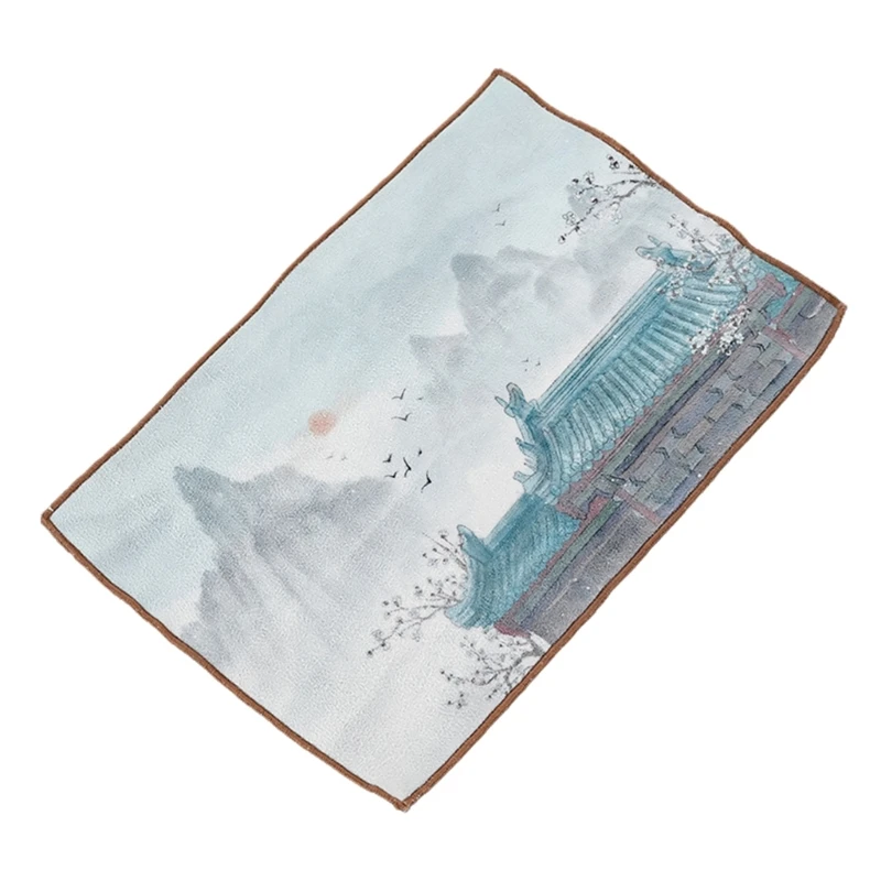 Китайски боядисани дебела кърпа за чай супер абсорбиращ чай комплект подложка маса почистване кърпа античен модел чай матове дропшипинг