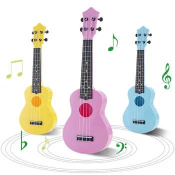 Имитация на дърво 21 инчов цвят Ukulele музикален инструмент за начинаещи момче и момичета всички възрасти универсален музикален инструмент Ukulele